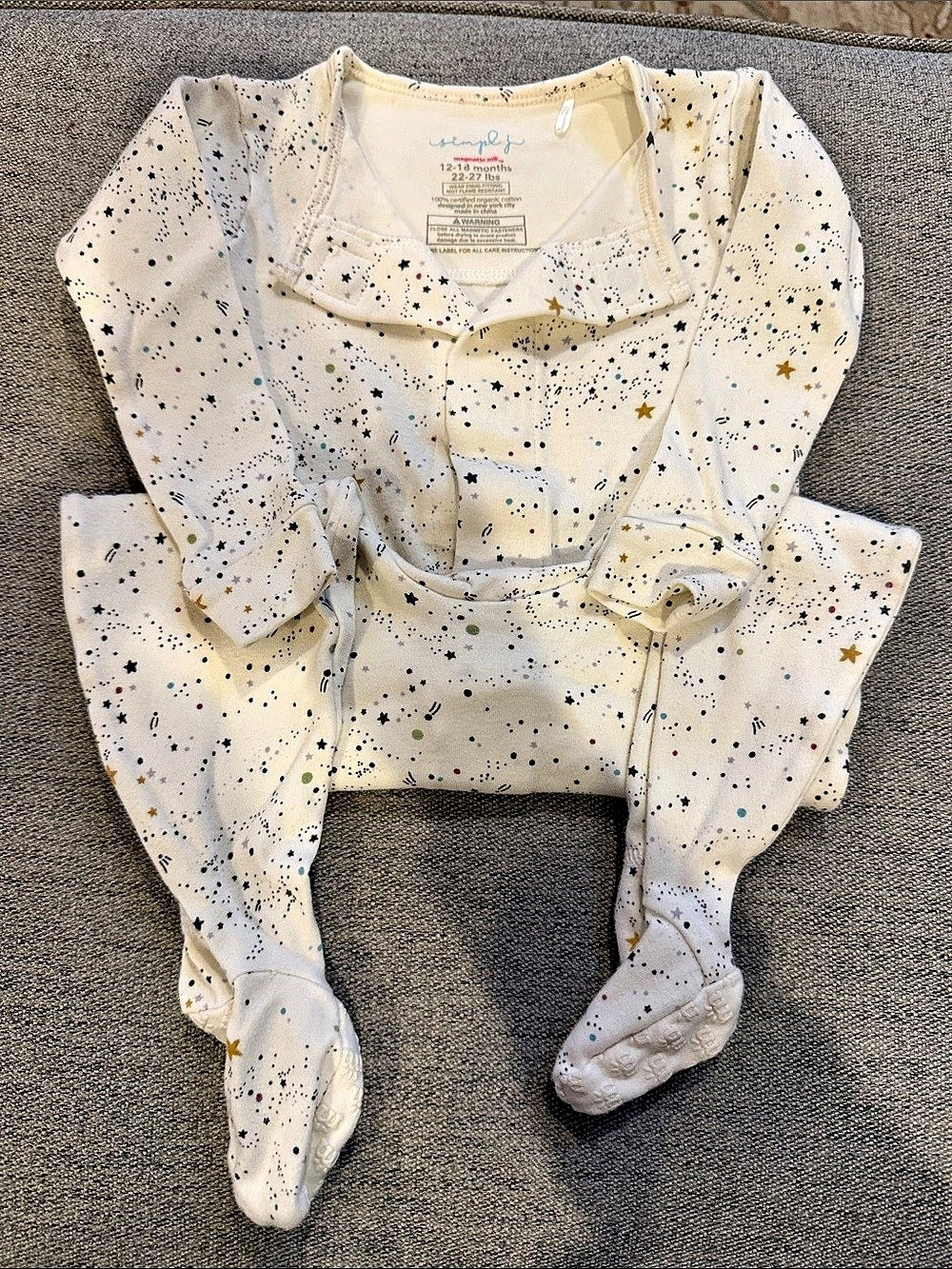 Simple Joys by Carter's Magnetic Me Organic Cotton Star Footie Baby 12-18M